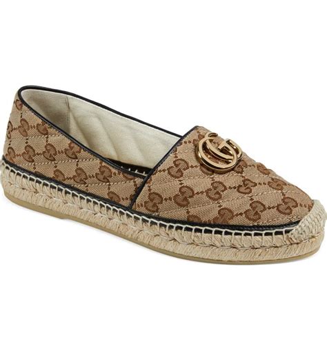 gucci silver espadrille|Gucci espadrille flat sale.